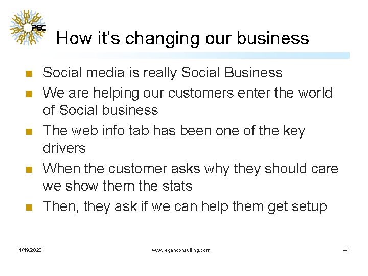 How it’s changing our business n n n 1/19/2022 Social media is really Social