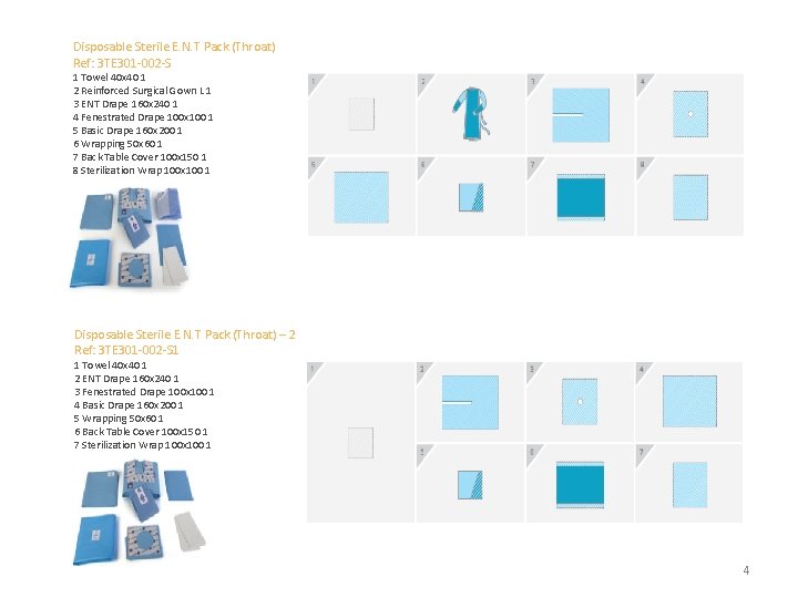 Disposable Sterile E. N. T Pack (Throat) Ref: 3 TE 301 -002 -S 1