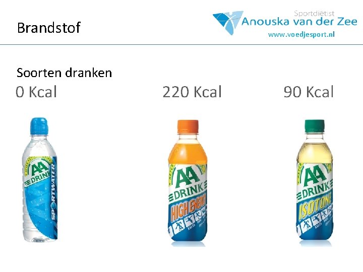 Brandstof Soorten dranken www. voedjesport. nl 