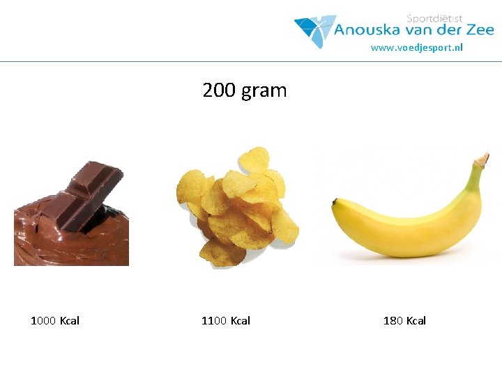 www. voedjesport. nl 200 gram 1000 Kcal 1100 Kcal 180 Kcal 