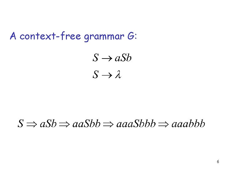 A context-free grammar G: 6 