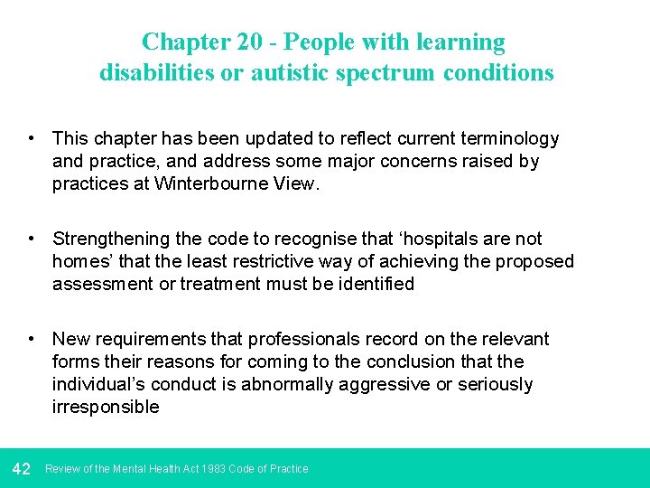 Chapter 20 - People with learning disabilities or autistic spectrum conditions • This chapter