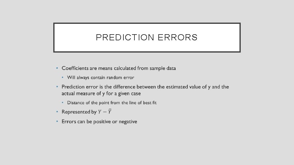 PREDICTION ERRORS • 