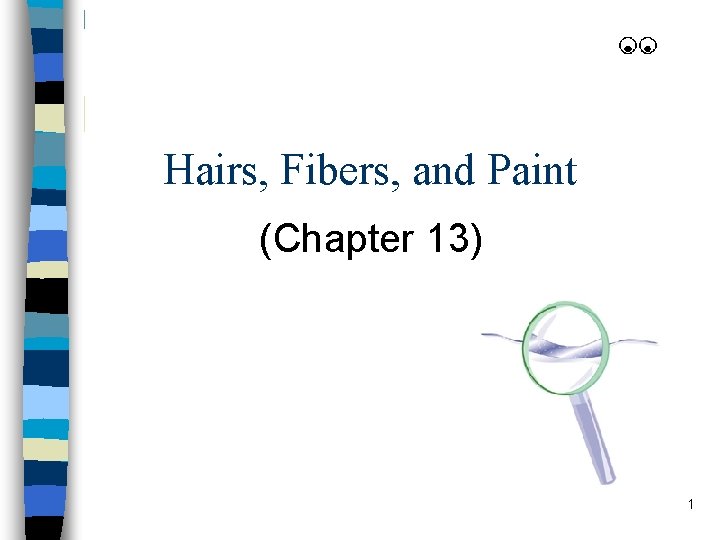 Hairs, Fibers, and Paint (Chapter 13) 1 
