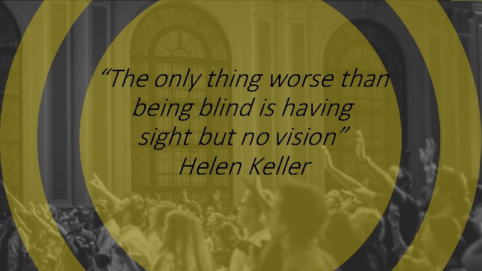 “The only thing worse than being blind is having sight but no vision” Helen “The only thing worse than being blind is having sight but no vision” Helen