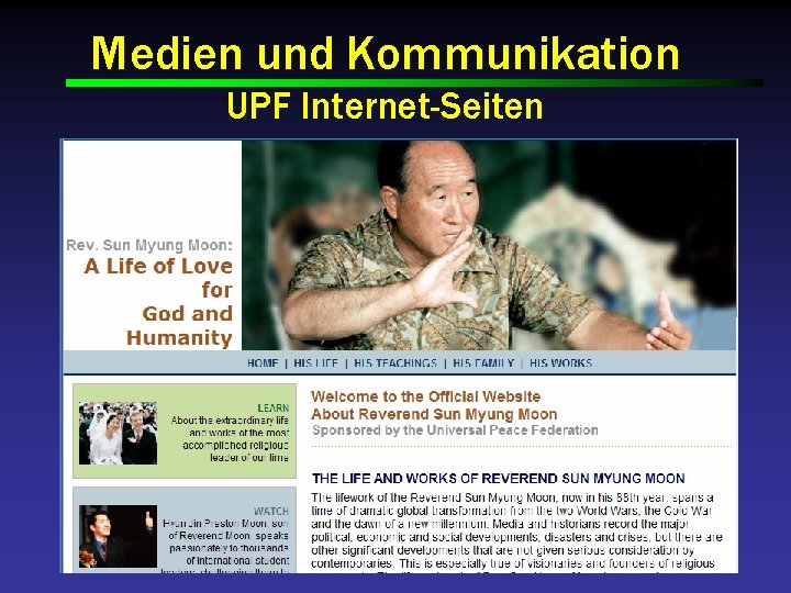 Medien und Kommunikation UPF Internet-Seiten 