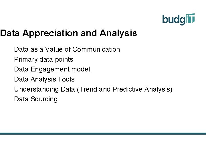 Data Appreciation and Analysis Data as a Value of Communication Primary data points Data