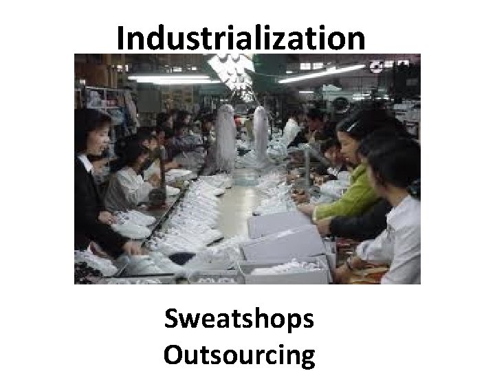 Industrialization Sweatshops Outsourcing 