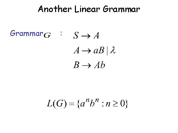 Another Linear Grammar : 