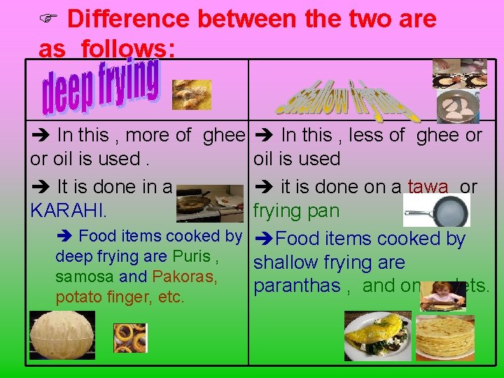 F Difference between the two are as follows: è In this , more of