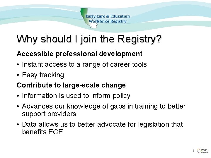 Why should I join the Registry? Accessible professional development • Instant access to a