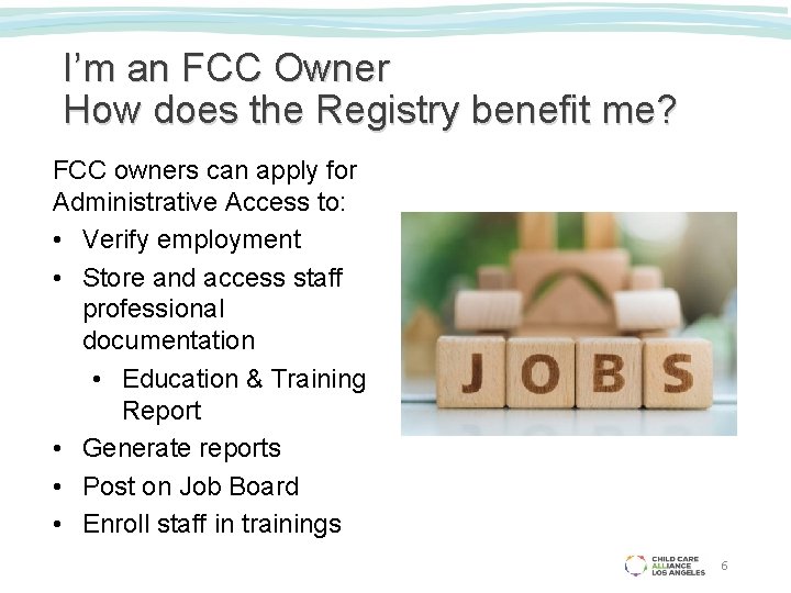 I’m an FCC Owner How does the Registry benefit me? FCC owners can apply