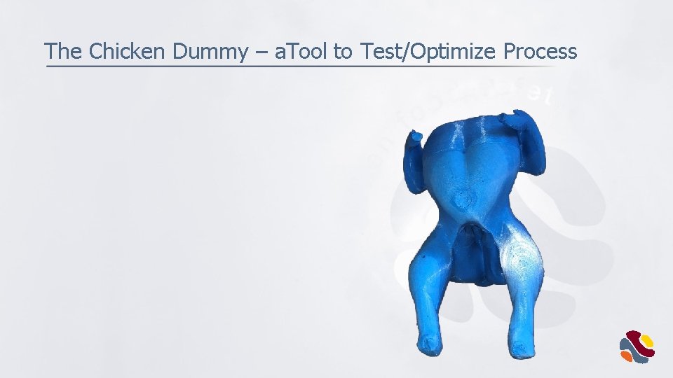 The Chicken Dummy – a. Tool to Test/Optimize Process 