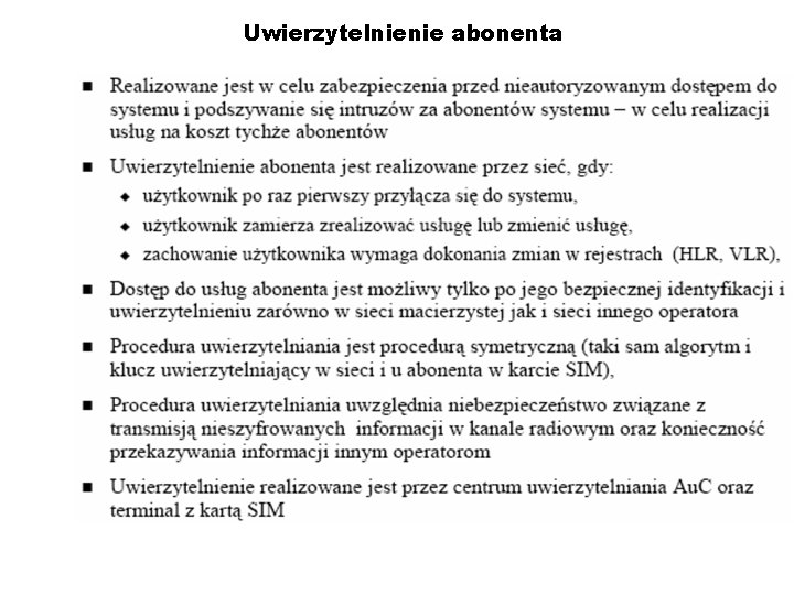 Uwierzytelnienie abonenta 