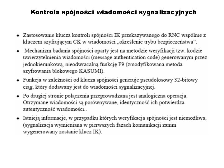 Kontrola spójności wiadomości sygnalizacyjnych 