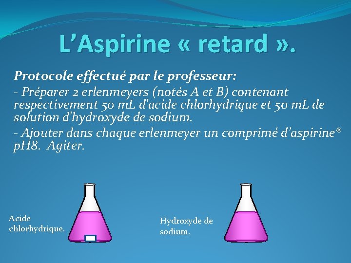 Comment choisir son aspirine Objectif Analyser la formulation