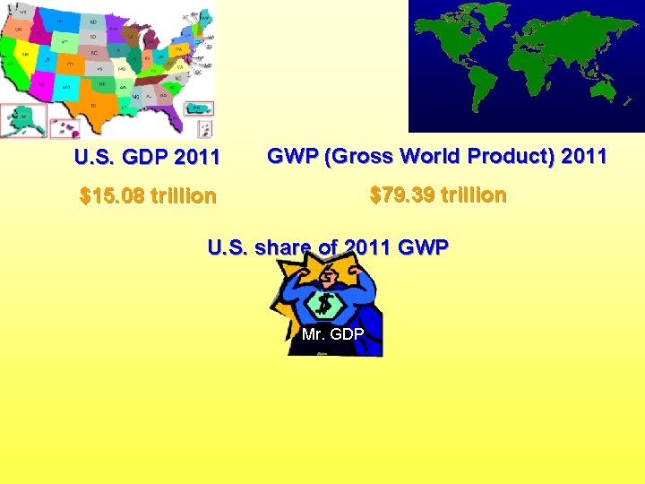 U. S. GDP 2011 GWP (Gross World Product) 2011 $15. 08 trillion $79. 39
