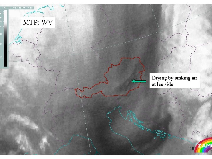 MTP: WV Drying by sinking air at lee side 10 