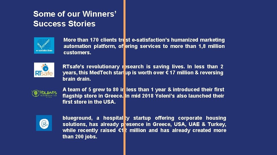 Some of our Winners’ Success Stories More than 170 clients trust e-satisfaction’s humanized marketing