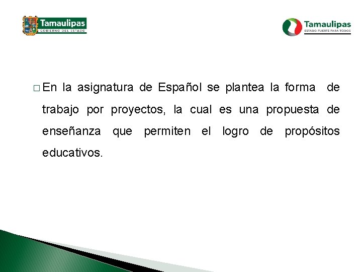 � En la asignatura de Español se plantea la forma de trabajo por proyectos,