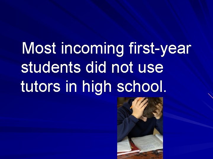 Most incoming first-year students did not use tutors in high school. 