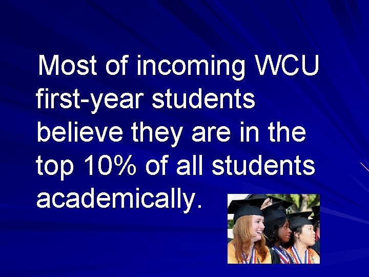 Most of incoming WCU first-year students believe they are in the top 10% of