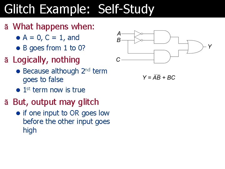 Comp 541 Combinational Logic 4 Montek Singh Sep