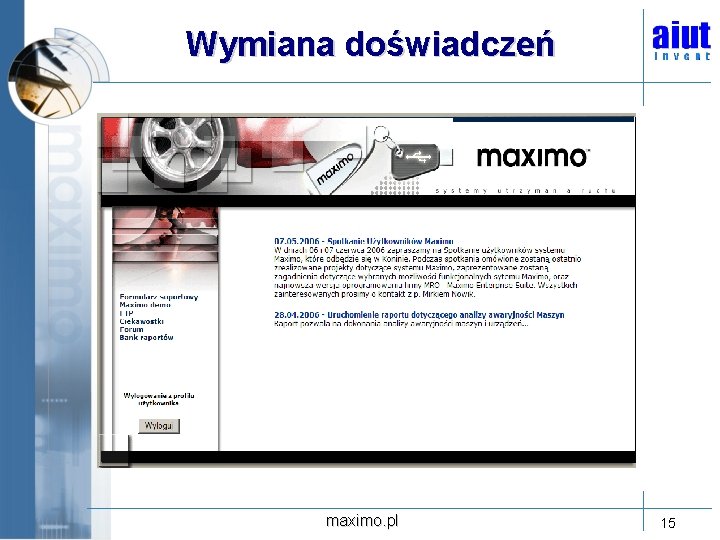 Wymiana doświadczeń maximo. pl 15 