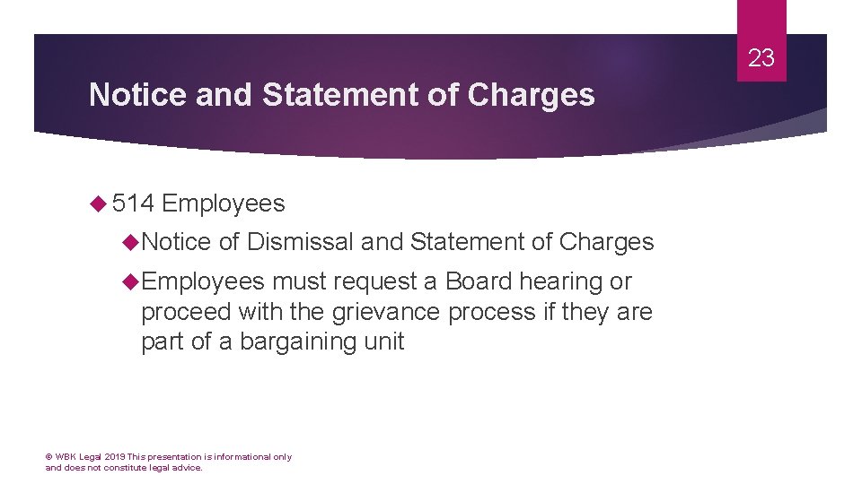 23 Notice and Statement of Charges 514 Employees Notice of Dismissal and Statement of 23 Notice and Statement of Charges 514 Employees Notice of Dismissal and Statement of