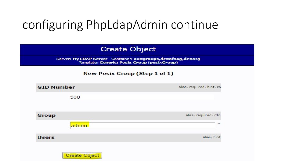 configuring Php. Ldap. Admin continue 