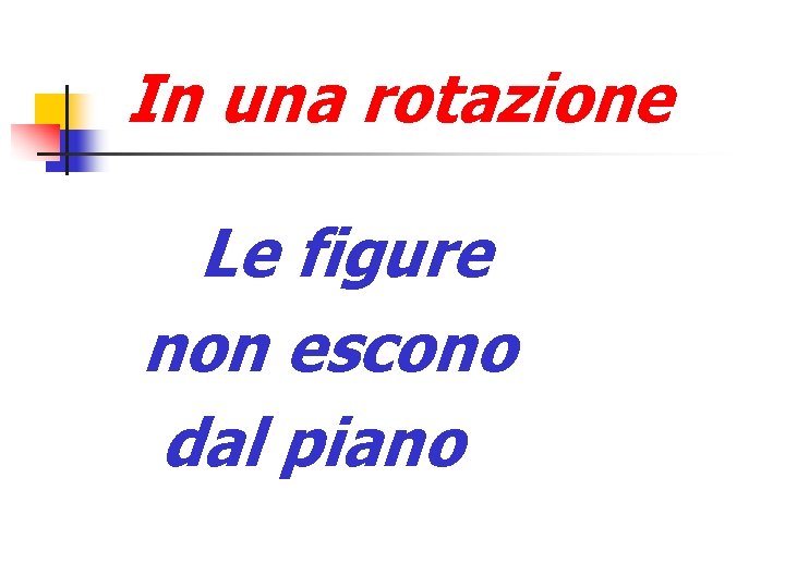 In una rotazione Le figure non escono dal piano 