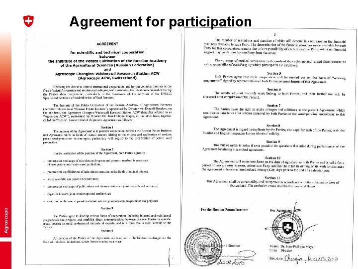 Agreement for participation Bandung, meeting UNECE Extended Bureau 19 -20. 10. 2010 