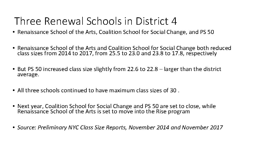 Three Renewal Schools in District 4 • Renaissance School of the Arts, Coalition School