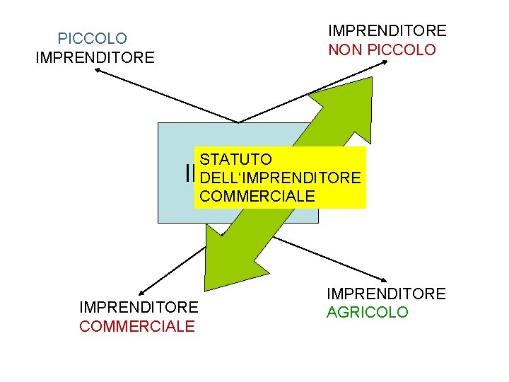 IMPRENDITORE NON PICCOLO IMPRENDITORE STATUTO IMPRESA DELL‘IMPRENDITORE COMMERCIALE IMPRENDITORE AGRICOLO 