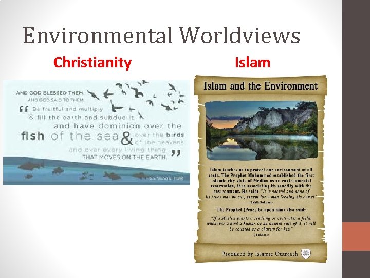 Environmental Worldviews Christianity Islam 