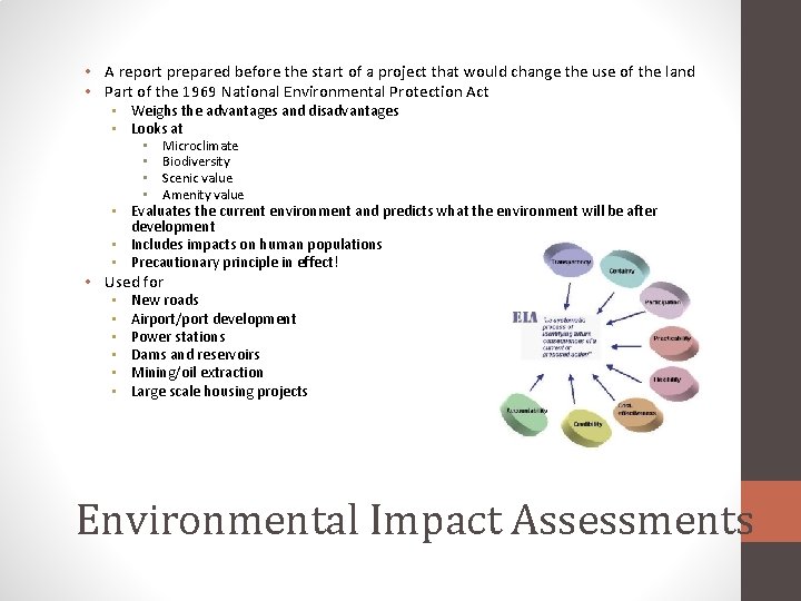  • A report prepared before the start of a project that would change