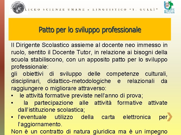 Il Dirigente Scolastico assieme al docente neo immesso in ruolo, sentito il Docente Tutor,