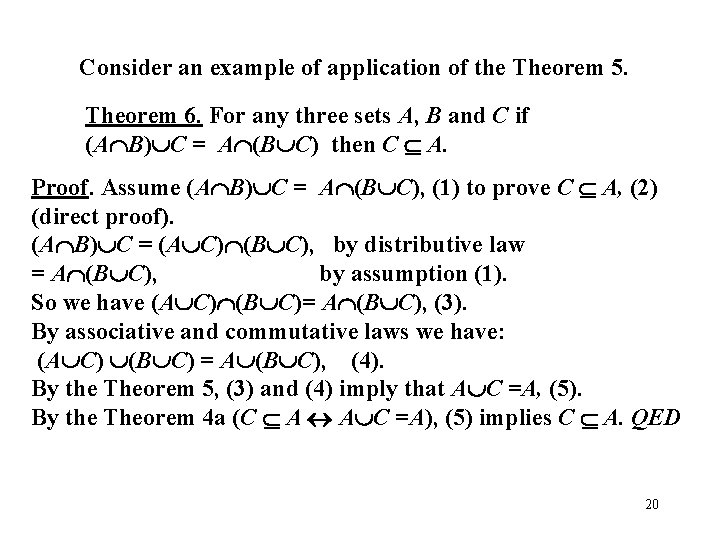 Consider an example of application of the Theorem 5. Theorem 6. For any three