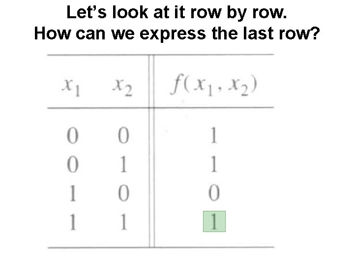 Let’s look at it row by row. How can we express the last row?