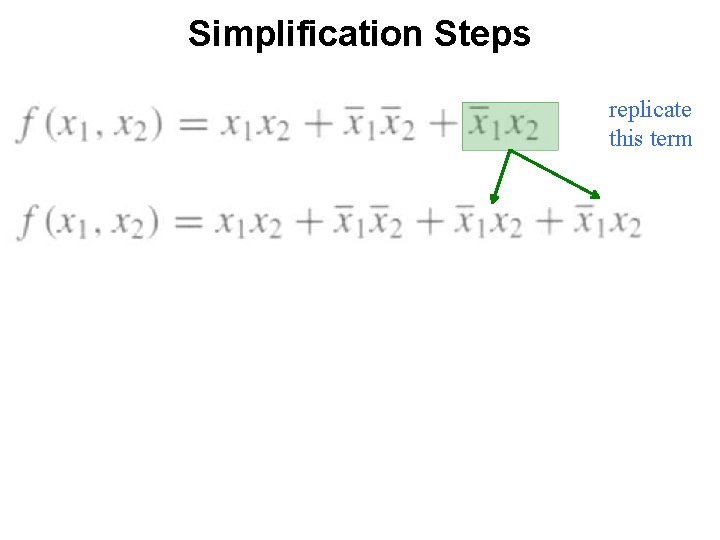 Simplification Steps replicate this term 