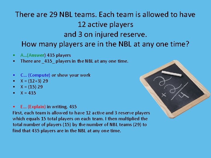 There are 29 NBL teams. Each team is allowed to have 12 active players