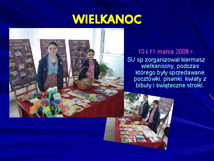 WIELKANOC 10 i 11 marca 2008 r. SU sp zorganizował kiermasz wielkanocny, podczas którego