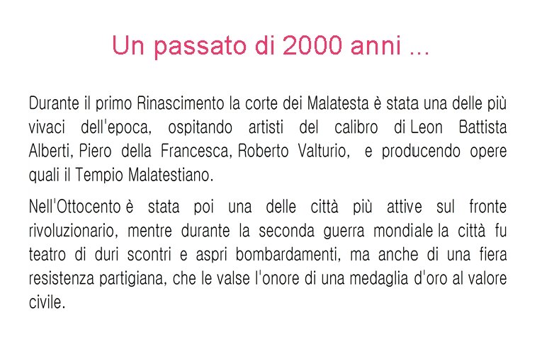 Un passato di 2000 anni. . . 