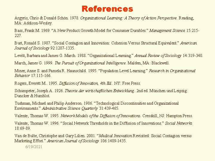 References Argyris, Chris & Donald Schön. 1978. Organizational Learning: A Theory of Action Perspective.