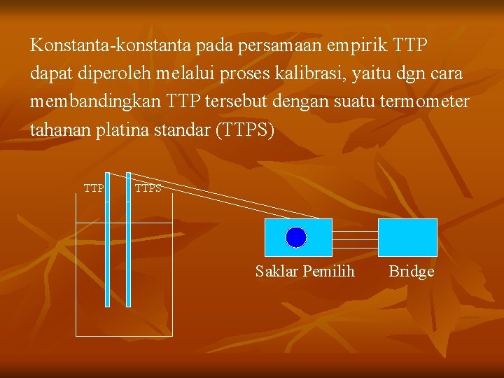 Konstanta-konstanta pada persamaan empirik TTP dapat diperoleh melalui proses kalibrasi, yaitu dgn cara membandingkan