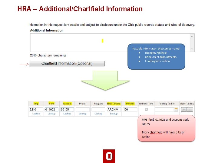 HRA – Additional/Chartfield Information 