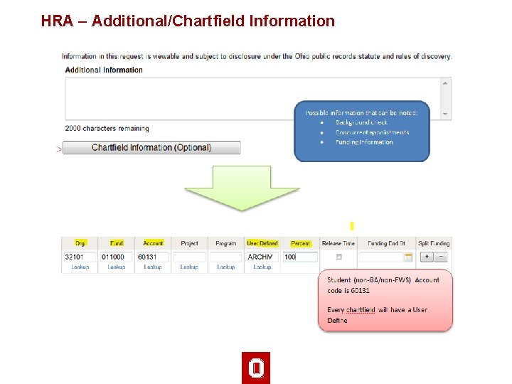 HRA – Additional/Chartfield Information 