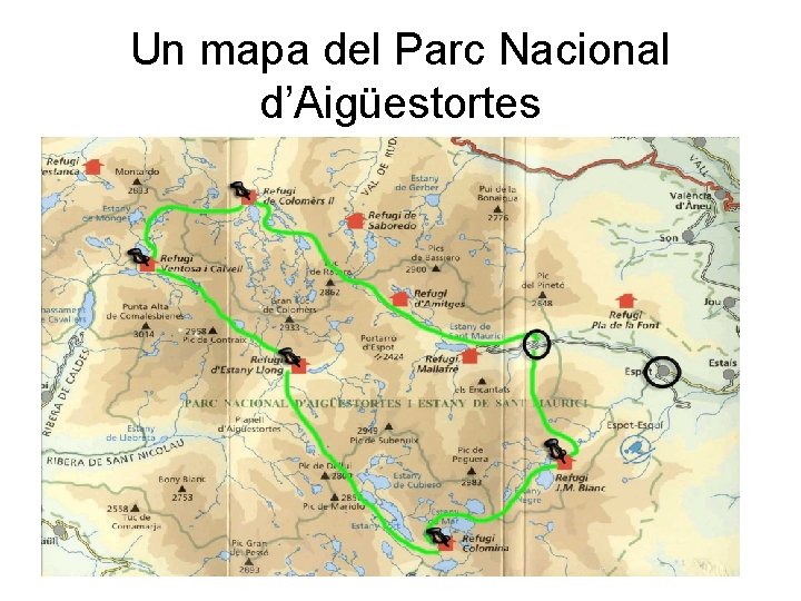 Un mapa del Parc Nacional d’Aigüestortes 