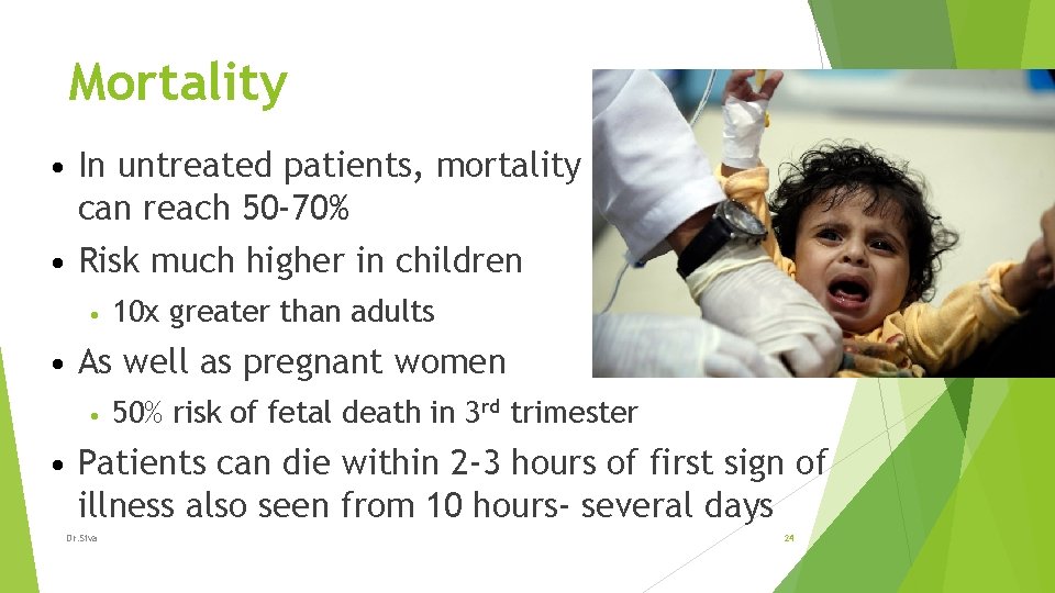 Mortality • In untreated patients, mortality can reach 50 -70% • Risk much higher