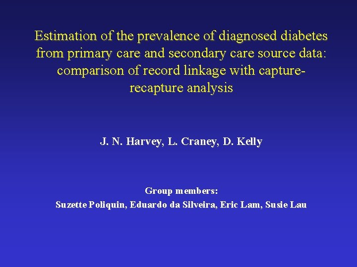 Estimation of the prevalence of diagnosed diabetes from primary care and secondary care source